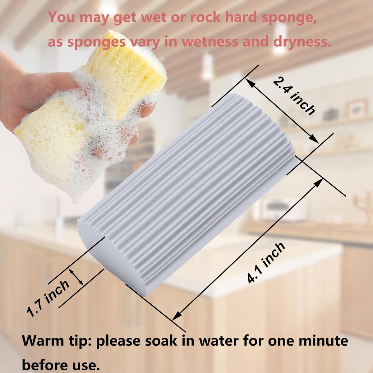 18-Pack Damp Clean Duster Sponge,Magic Sponge Eraser for Housekeeping,Reusable Cleaning Sponge for