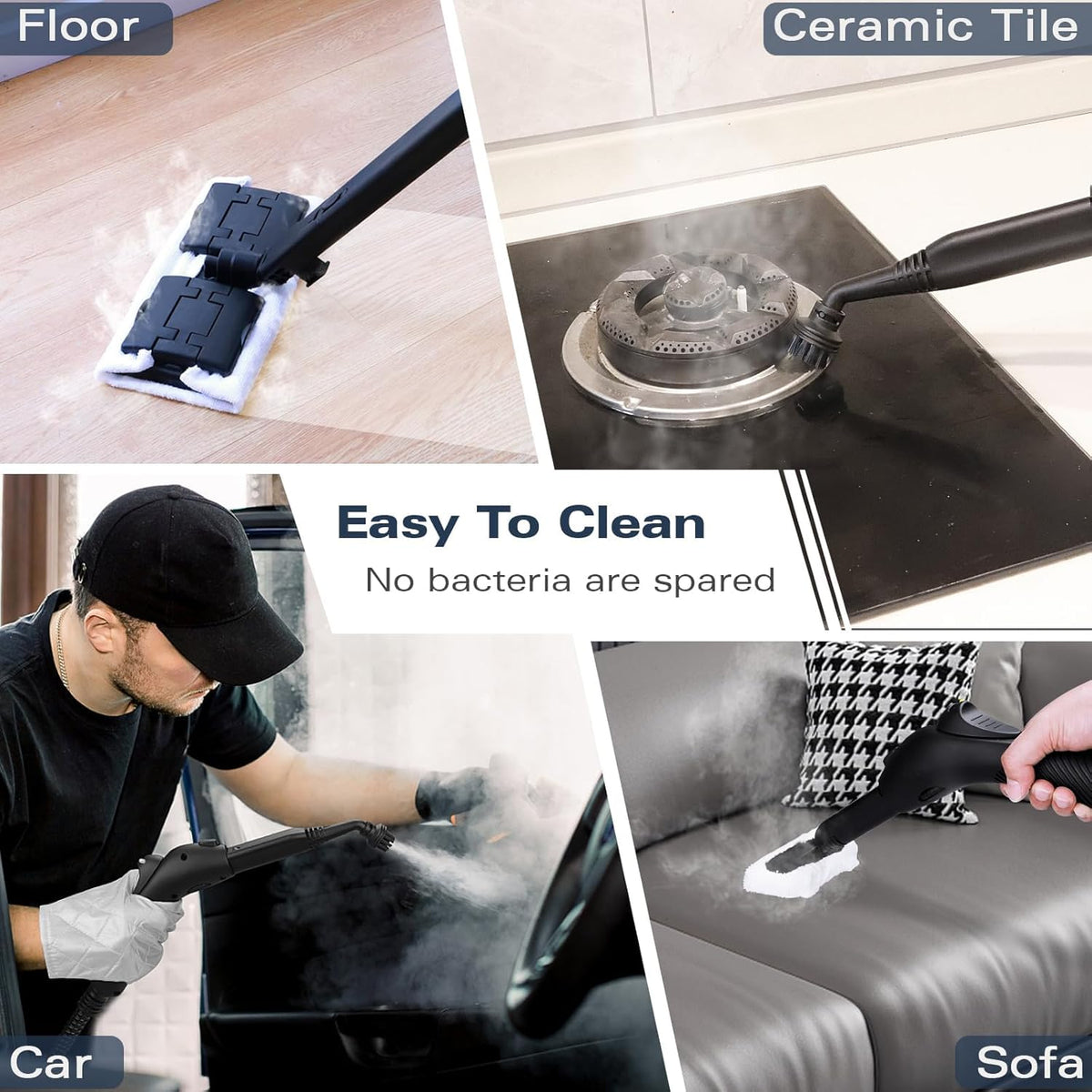 Steam Cleaner, Handheld Steamer with 21 Accessories, 248°F High-Temperature Steam for Floors