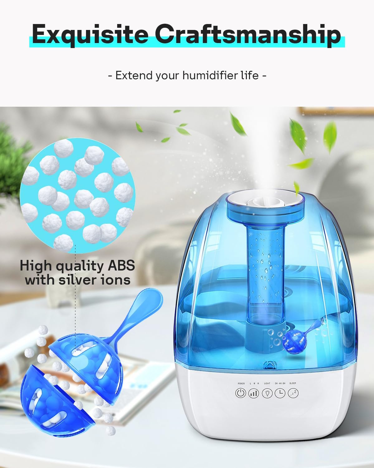 Leemone Humidifier Cleaner 6 Pack, Demineralization Cleaning Ball, Works in All humidifiers and