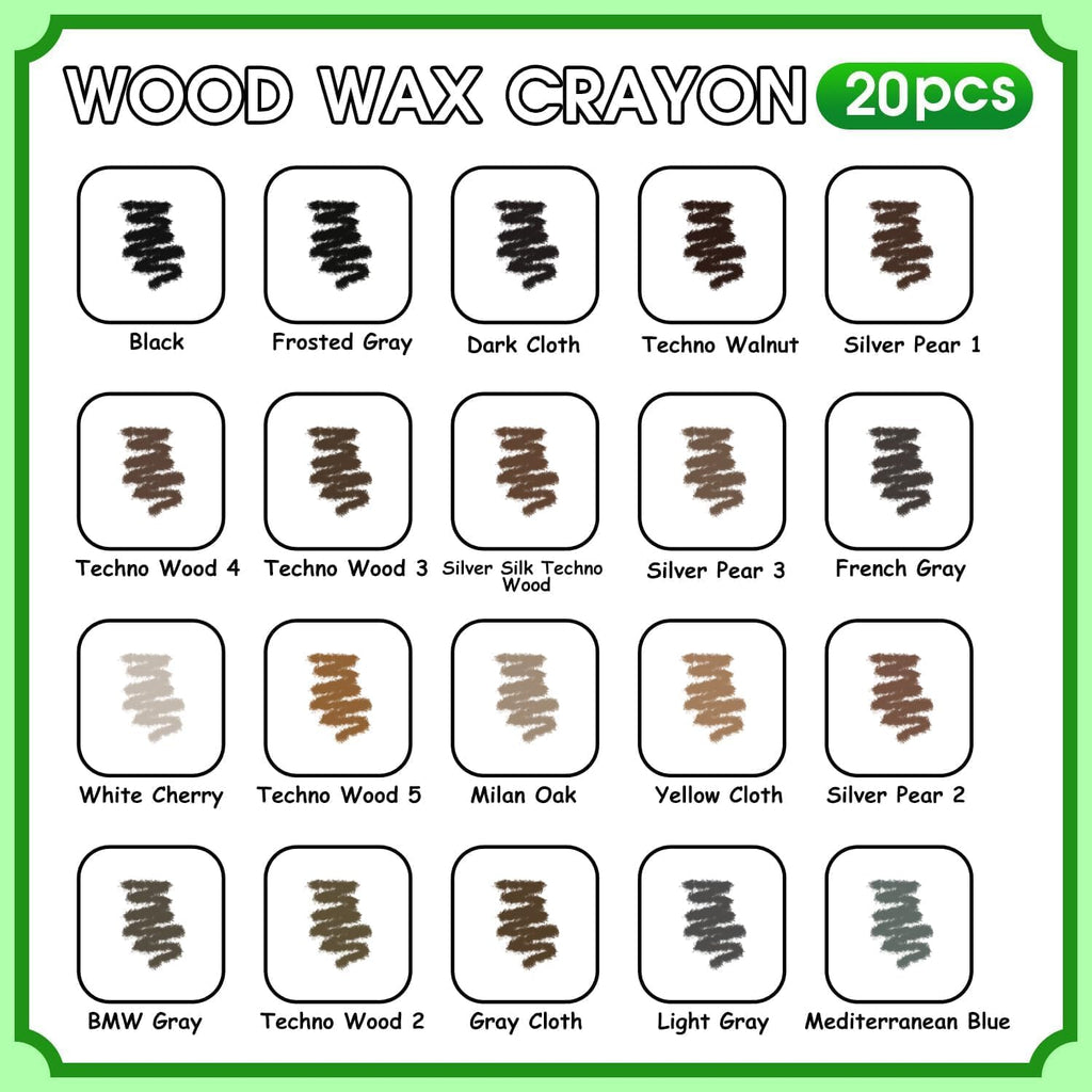 Furniture Markers Touch Up, 20 Colors Wood Filler Sticks, Wood Wax Crayons for Repairing Scratches