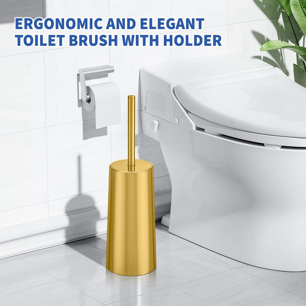 Toilet Brush and Holder, Toilet Brush Stainless Steel, Toilet Bowl Brush for Bathroom