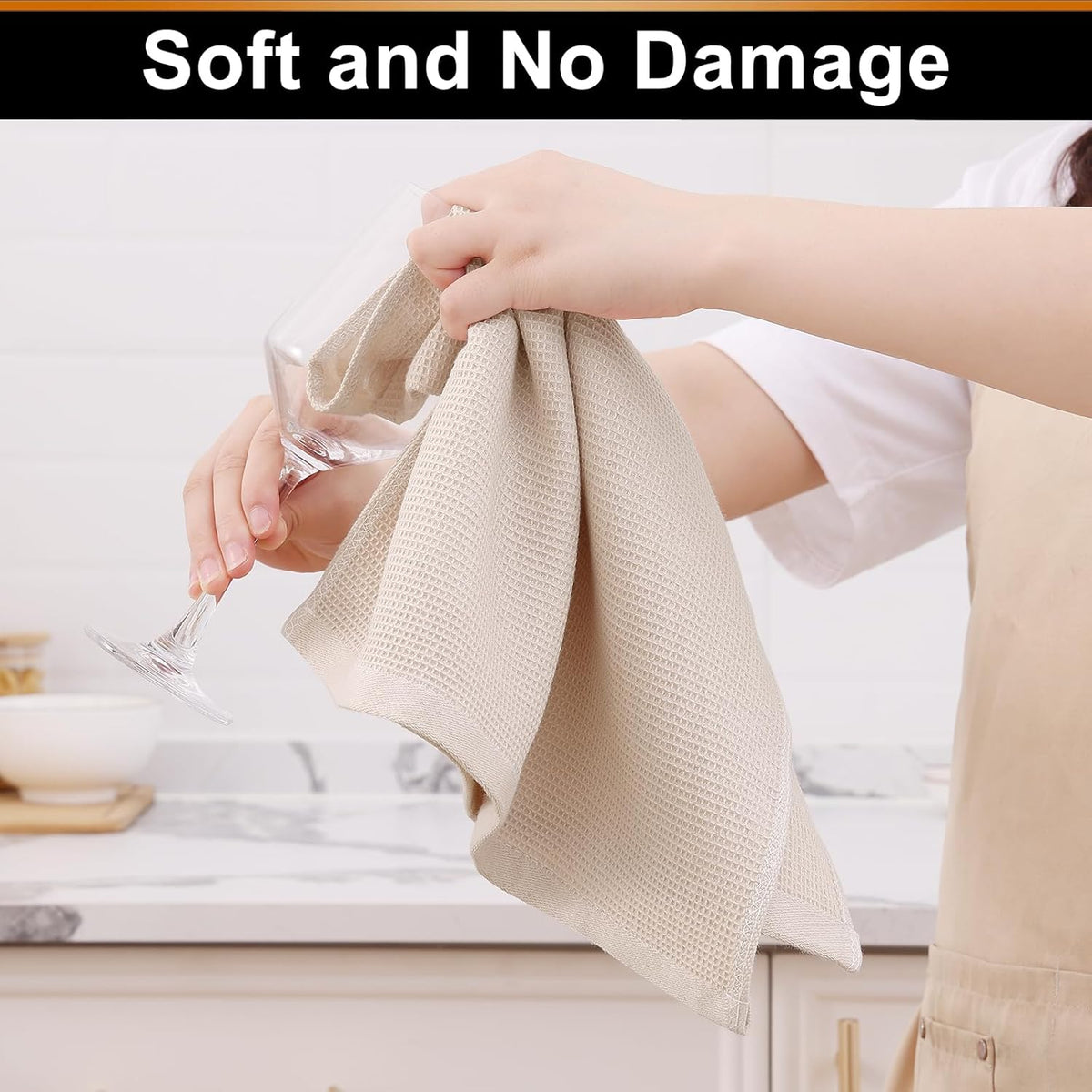 Homaxy 100% Cotton Waffle Weave Kitchen Towels - 4 Pack Soft and Absorbent Dish Towels - 16 x 26