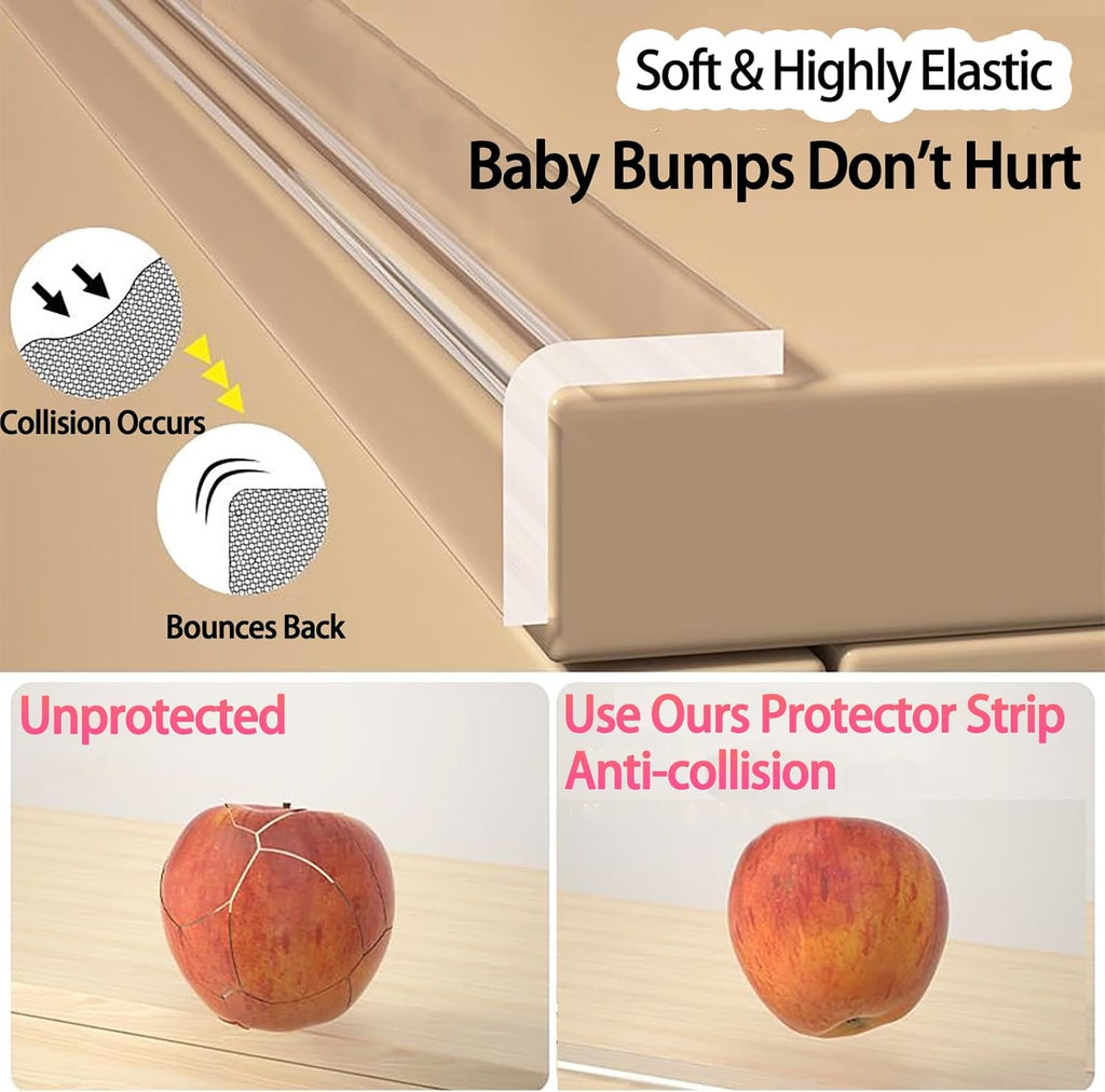 Clear Soft Corner Protectors for Furniture Strip,0.8in x13FT,Sharp Edge & Table Bumper,Window