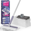 Sweeper Mop, Touch-Free Attach & Remove Cloth Instantly, Compatible with Swiffer Pads, Clamp Clip