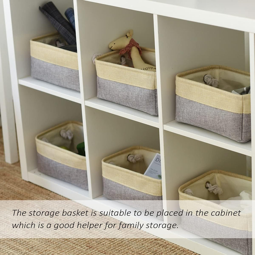 TcaFmac Organization and Storage Bins for Shelves - Small 6 Pack 12x8x5.2 inch Collapsible Storage