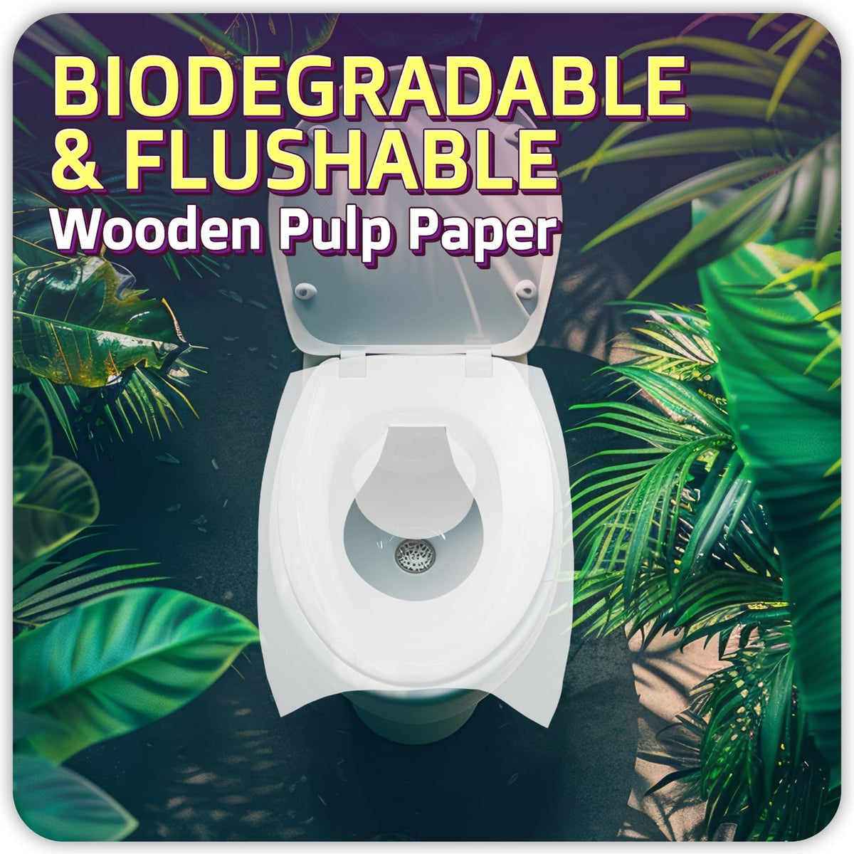 50 Pcs Disposable Toilet Seat Cover - Biodegradable and Flushable Toilet Seat Liners for Public