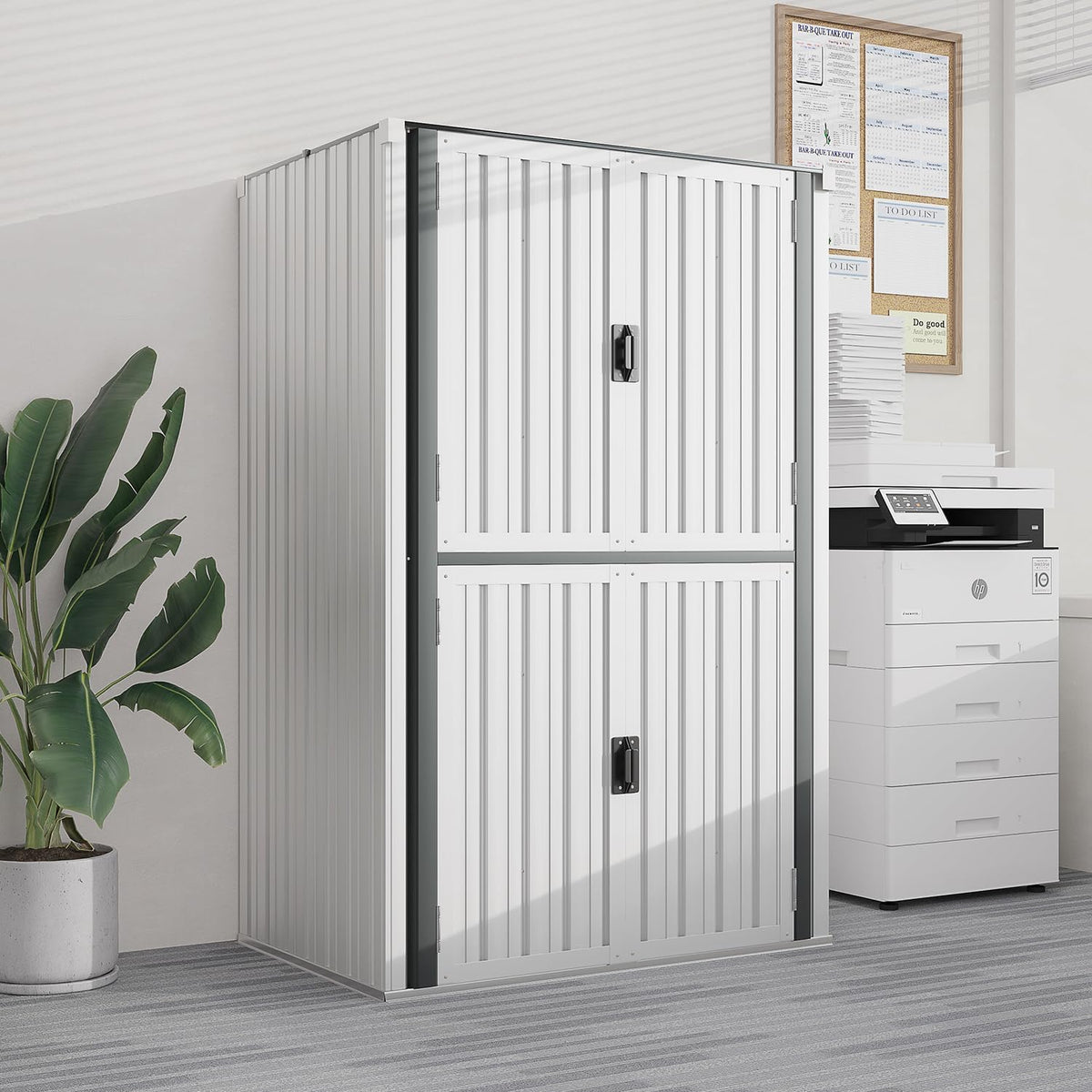 AECOJOY Outdoor Storage Cabinet, Outdoor Cabinets Waterproof with Shelves, Large Lockable Storage