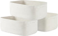 Small Woven Basket, 13.5 x 9.5 x 5 Inches, Storage Basket for Organizing, Cute Small Rope Shelf