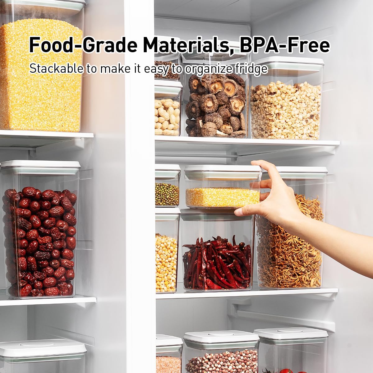 Food Storage Containers with Lids,2.9Qt 2Pcs Airtight Pop Food Storage Containers, BPA-Free