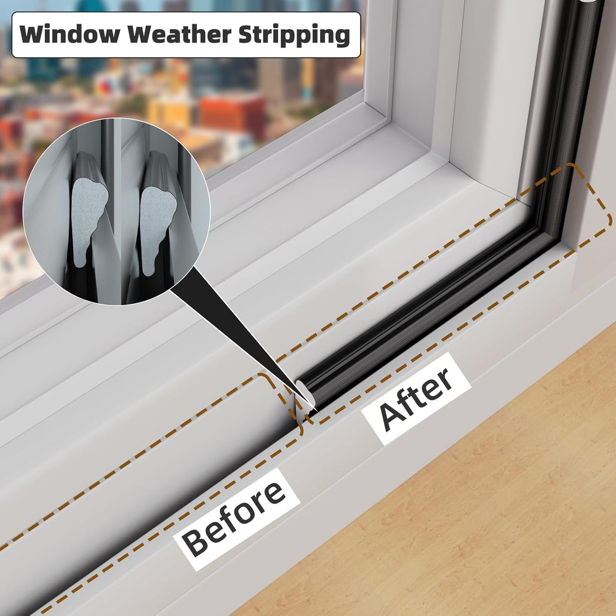 3 Pack*16.4 Ft Weather Stripping Seal Strip for Doors,Soundproofing Window Insulation Draft Stopper