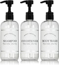 Clear Refillable Shampoo and Conditioner Bottles - Body Wash, Shampoo and Conditioner Dispenser