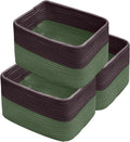 Hopegiver Woven Storage Baskets 11x8x7 Inch, 3 Pack Collapsible Cube Storage Bin for Shelves