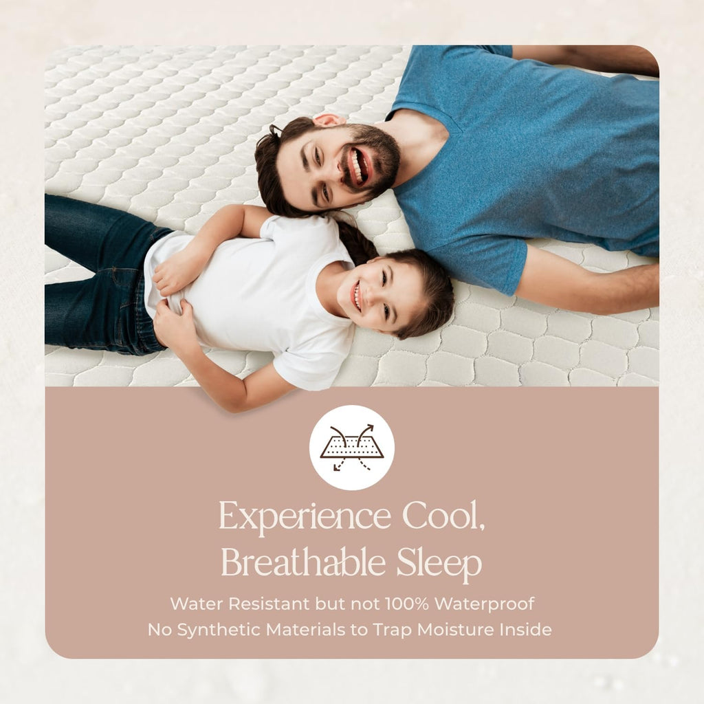 100% Cotton Organic Mattress Pad - Breathable & Cooling Mattress Protector Full Size - Premium