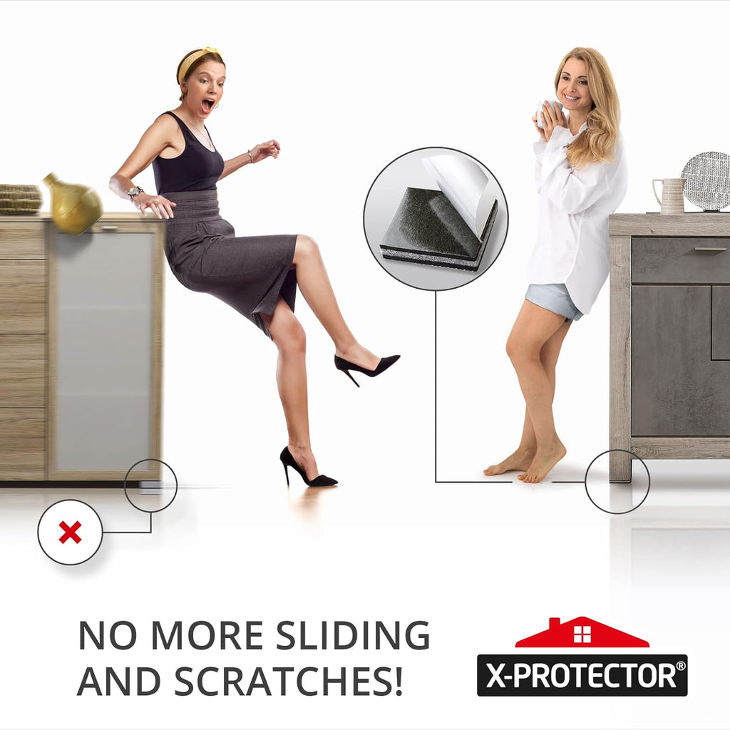 X-PROTECTOR Non Slip Furniture Pads – 4 PCS Premium Furniture Grippers 6"! Best SelfAdhesive Rubber