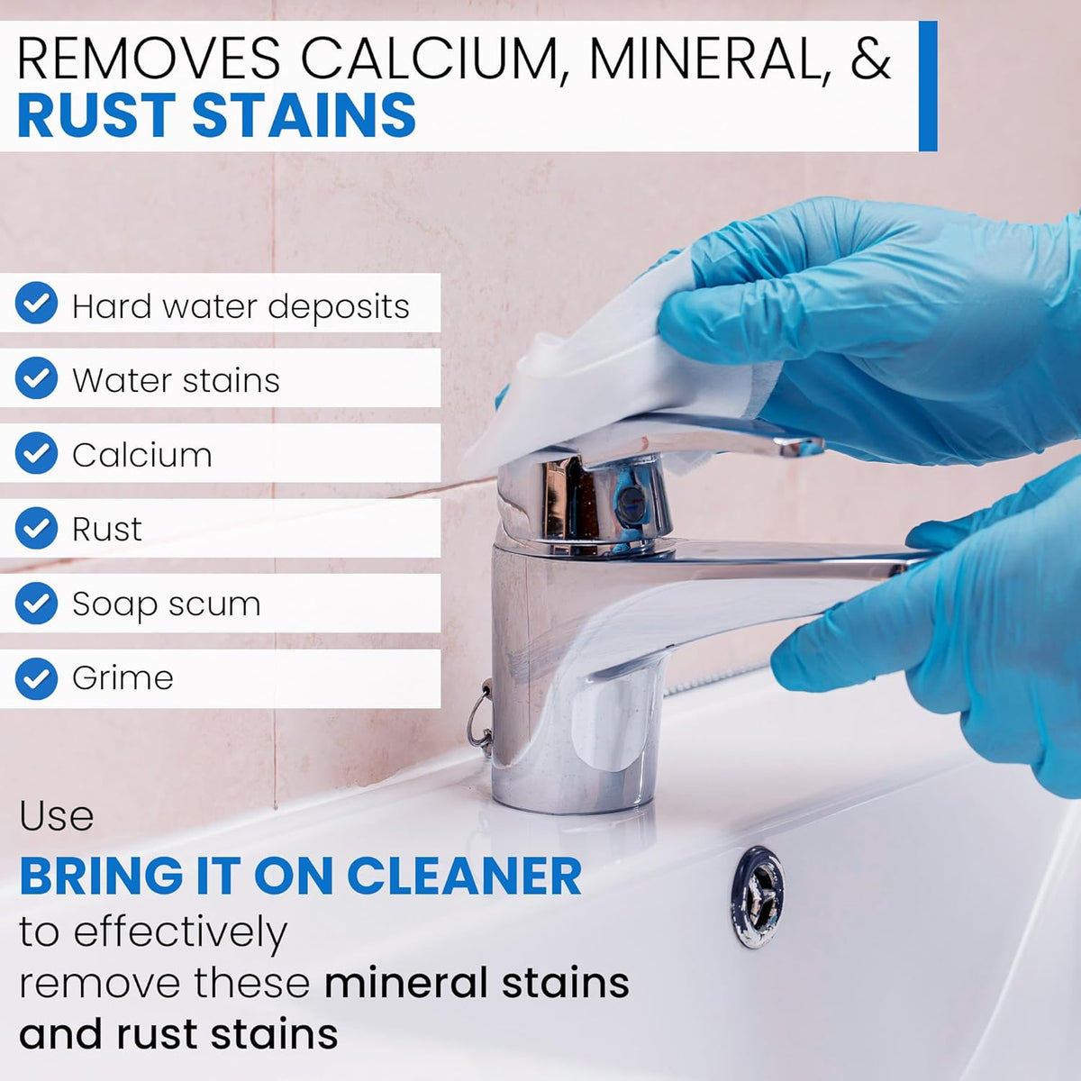 BRING IT ON! CLEANER Hard Water Stain Remover - Soap Scum, Calcium, Lime Scale, Remover for Shower