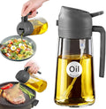 YARRAMATE 16oz/470ml Oil Sprayer for Cooking with Stickers, Food-grade Premium 2 in 1 Olive Oil
