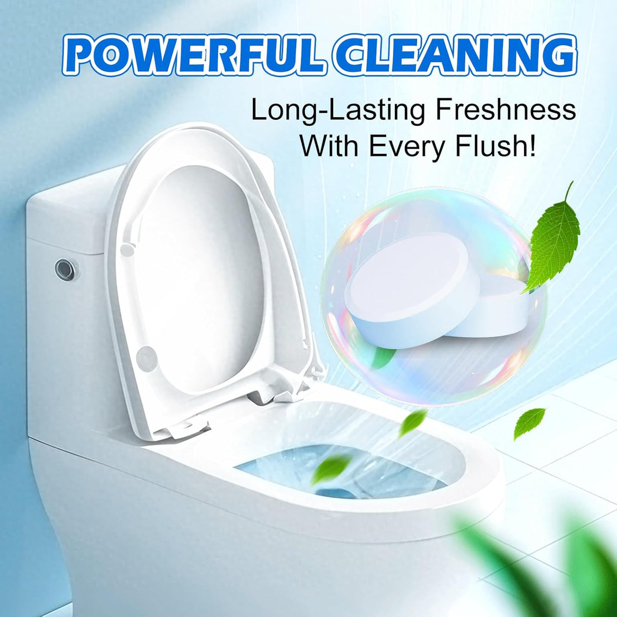 Automatic Toilet Bowl Cleaner Tablets–Fresh Scent,50 PACK,Long-Lasting Clean–Safe for Tanks&Pipes