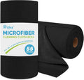 AIDEA Microfiber Cleaning Cloth Roll 55 Sheets, Black Microfiber Towels for Cars, Shop Rags