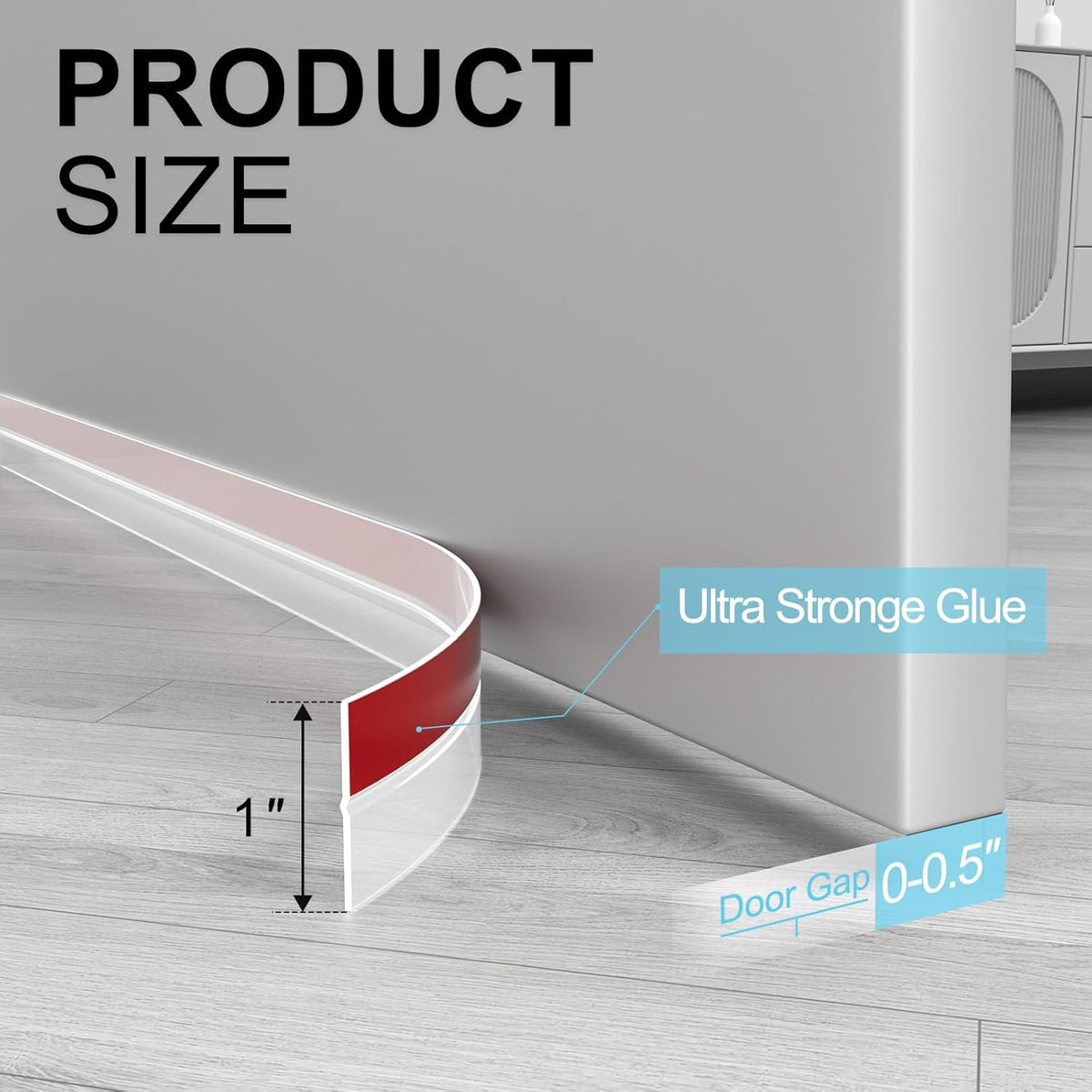 Heavy-Duty 20 ft x 1 in Weather Stripping, Door Draft Stopper Silicone Seal Strip for House and
