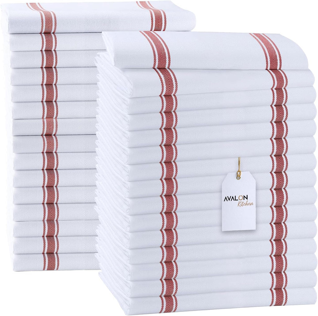 Dish Towels Set (Value Pack of 30) Size 15x25 Inch, 100% Cotton Soft & Absorbent Linen Kitchen