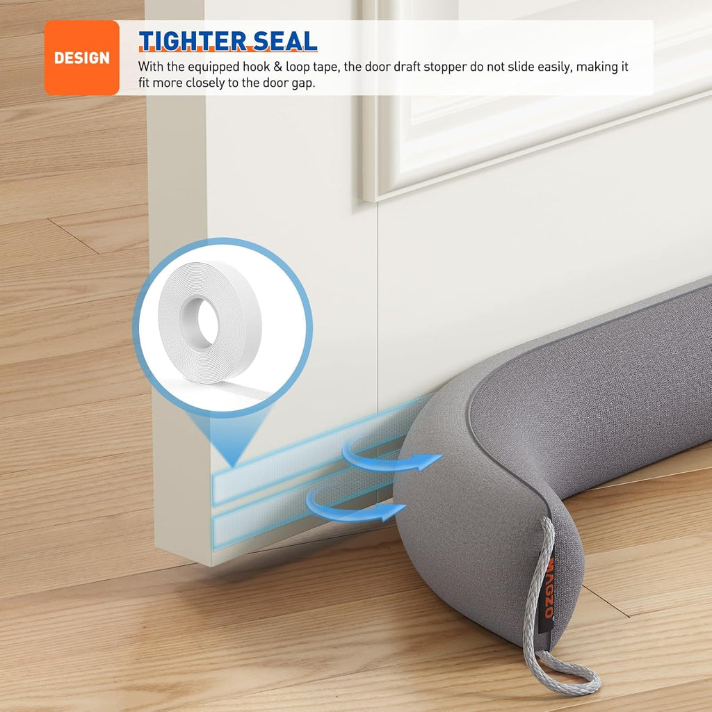 MAGZO Door Draft Stopper, 42 Inch Under Door Draft Blocker Noise Stopper, Weighted Wind Blocker