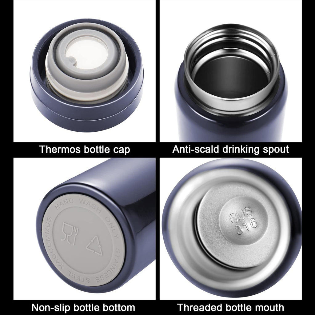 10oz Mini Water Bottle Stainless Steel Thermos Small Flask - Insulated Vacuum, Leak Proof, Keeps