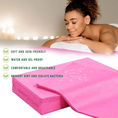 100 Pcs Disposable Bed Sheets 31" x 71" Massage Table Sheets Non Woven Fabric SPA Bed Cover