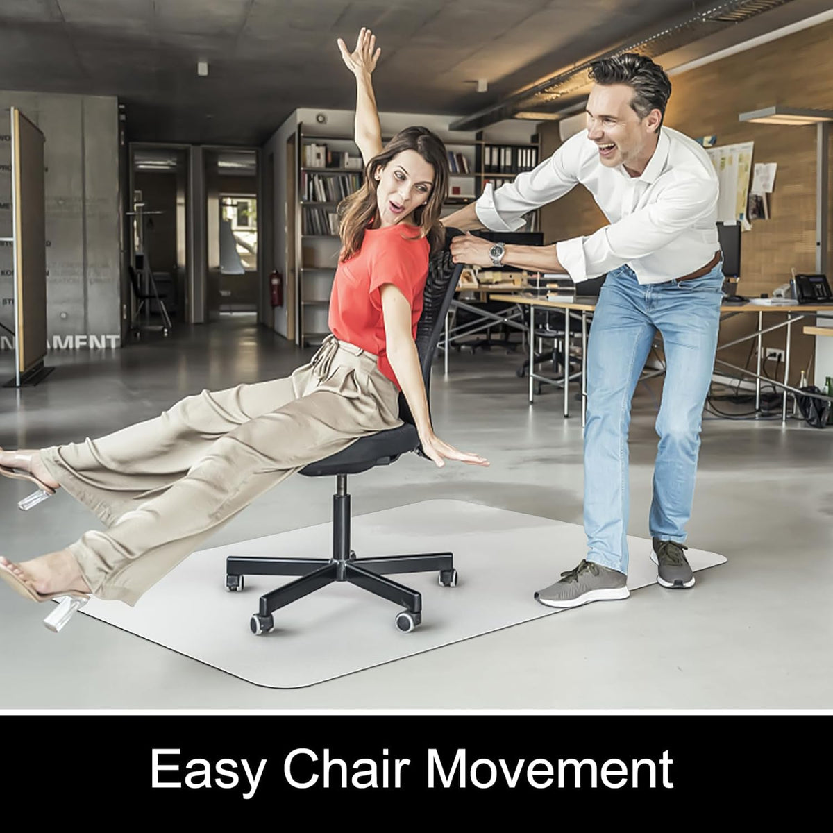 Kuyal Chair Mat for Hardwood Floor,46 x 46 inches Rectangle Desk Durable Wood/Tile Protection Mat