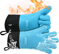 Kitchen Oven Gloves - Dual-Layer Heat Resistant Grilling Gloves, Silicone Oven Mitts with 5