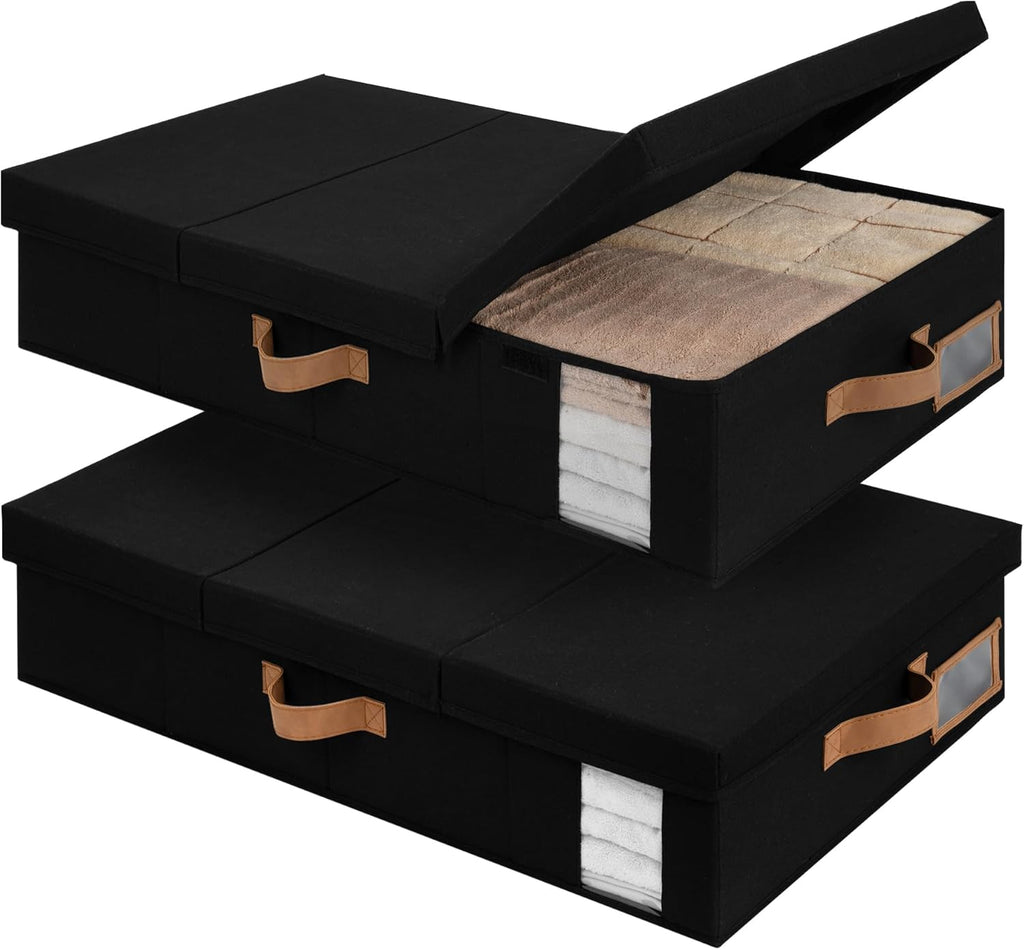 StorageWorks 2-Pack Large Under Bed Storage Bins with Lids, Underbed Storage Containers with