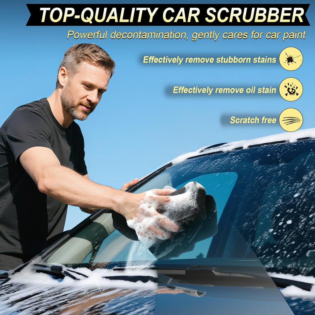 Car Wash Sponge,Dual Sided Car Clay Scrubber for Fast and Effective Removal of Paint,Light