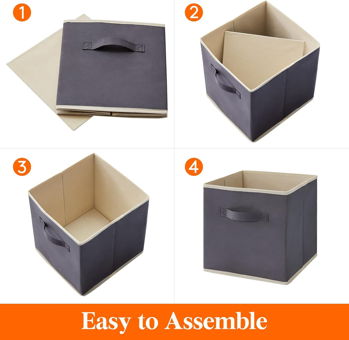 Lifewit Collapsible Fabric Storage Cubes Bins Set 13 Inch, Foldable Cubby Organizers Boxes, 6 Pack