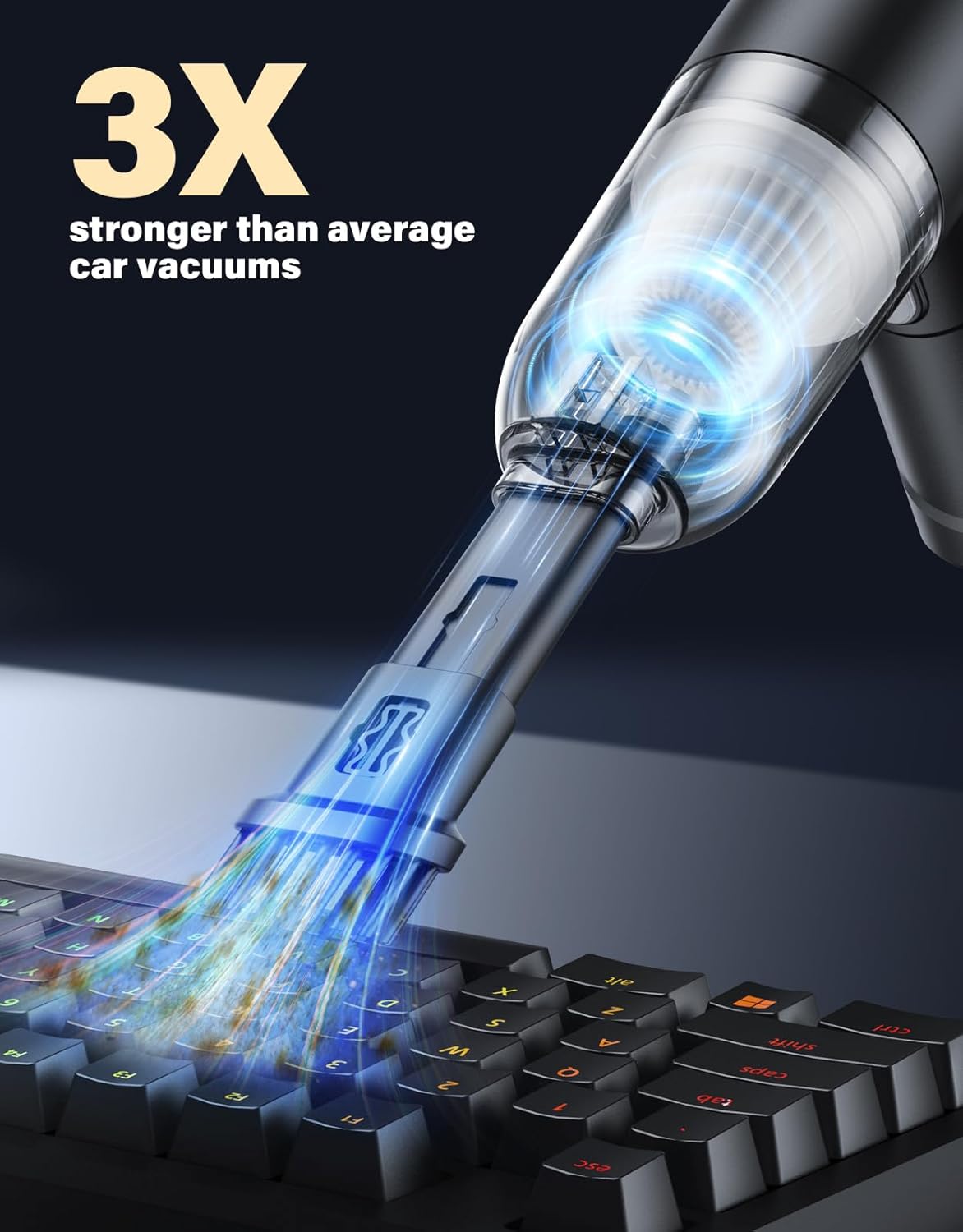 Car Vacuum Portable Cordless, 9000Pa Handheld Vacuum Mini Vacuum Cleaner High Power with Best