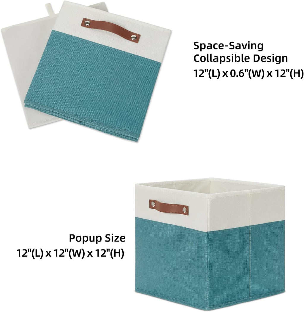 HNZIGE Storage Cubes Bins for Organization Set of 4, Fabric Storage Cube 12 x12, Collapsible