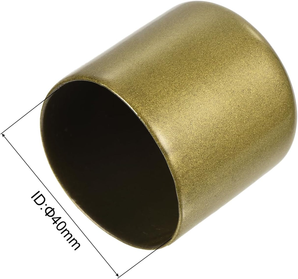 uxcell 20pcs Rubber End Caps 40mm ID Vinyl Round Tube Bolt Cap Cover Thread Protectors Gold