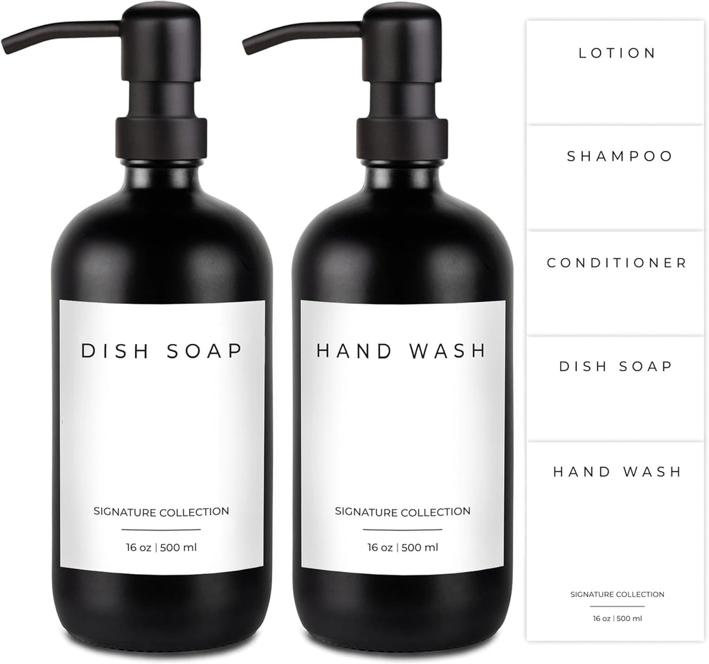 Emerson Essentials Soap Dispenser Set, Dish Soap for Kitchen, Bathroom Set - Hands and Dishes for
