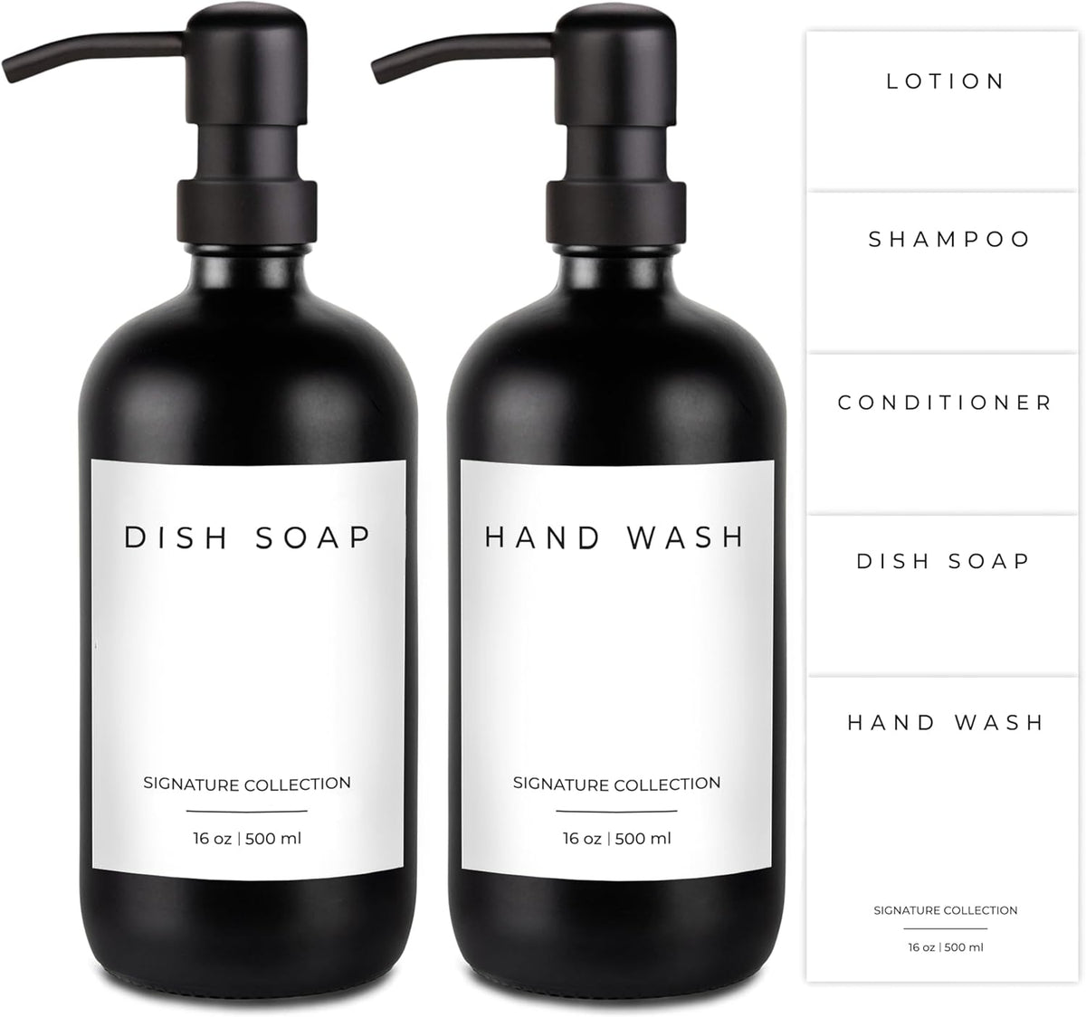 Emerson Essentials Soap Dispenser Set, Dish Soap for Kitchen, Bathroom Set - Hands and Dishes for