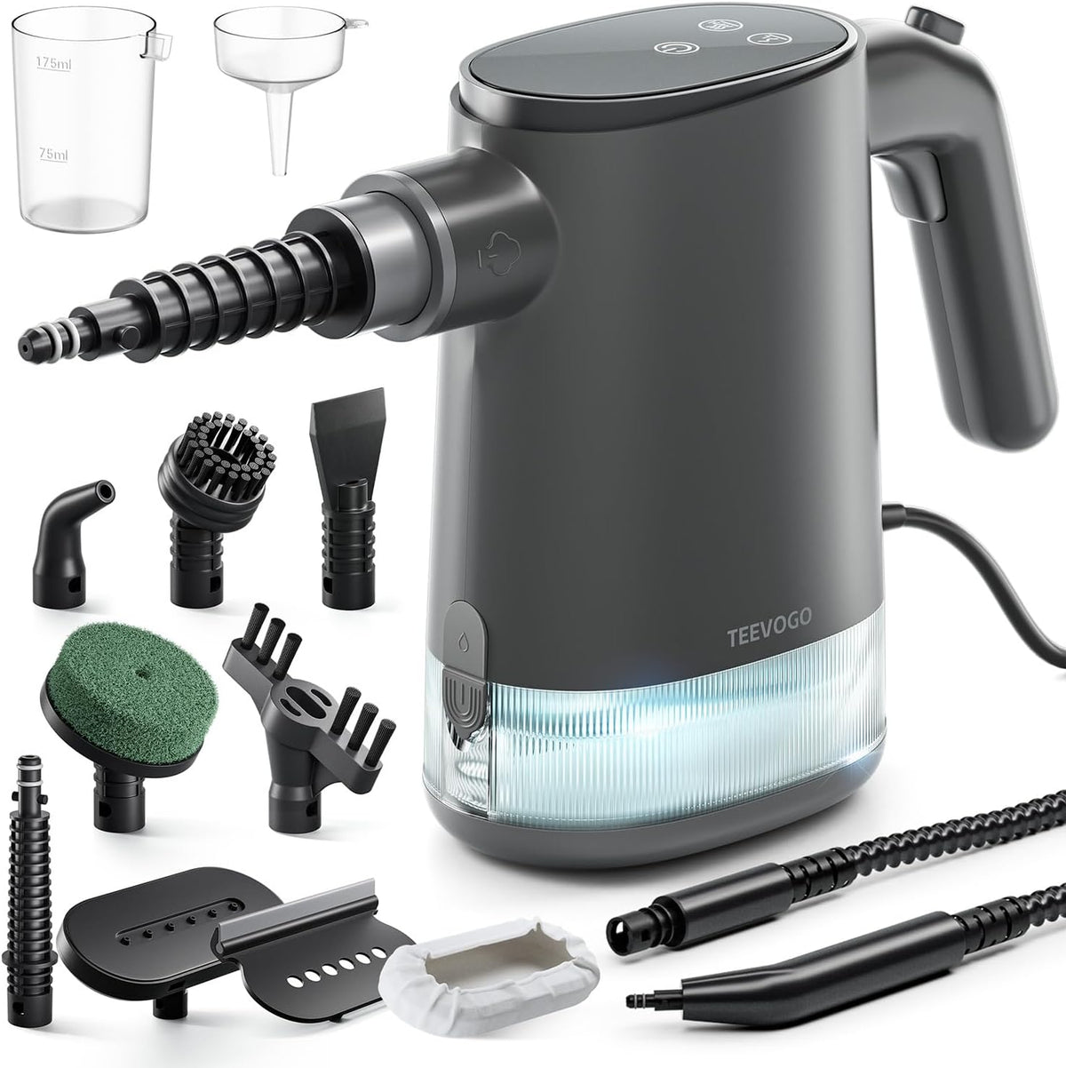 Handheld Steam Cleaner for Home, Portable Steamer Cleaner with 12 Accessories, 15S Fast Heat Up