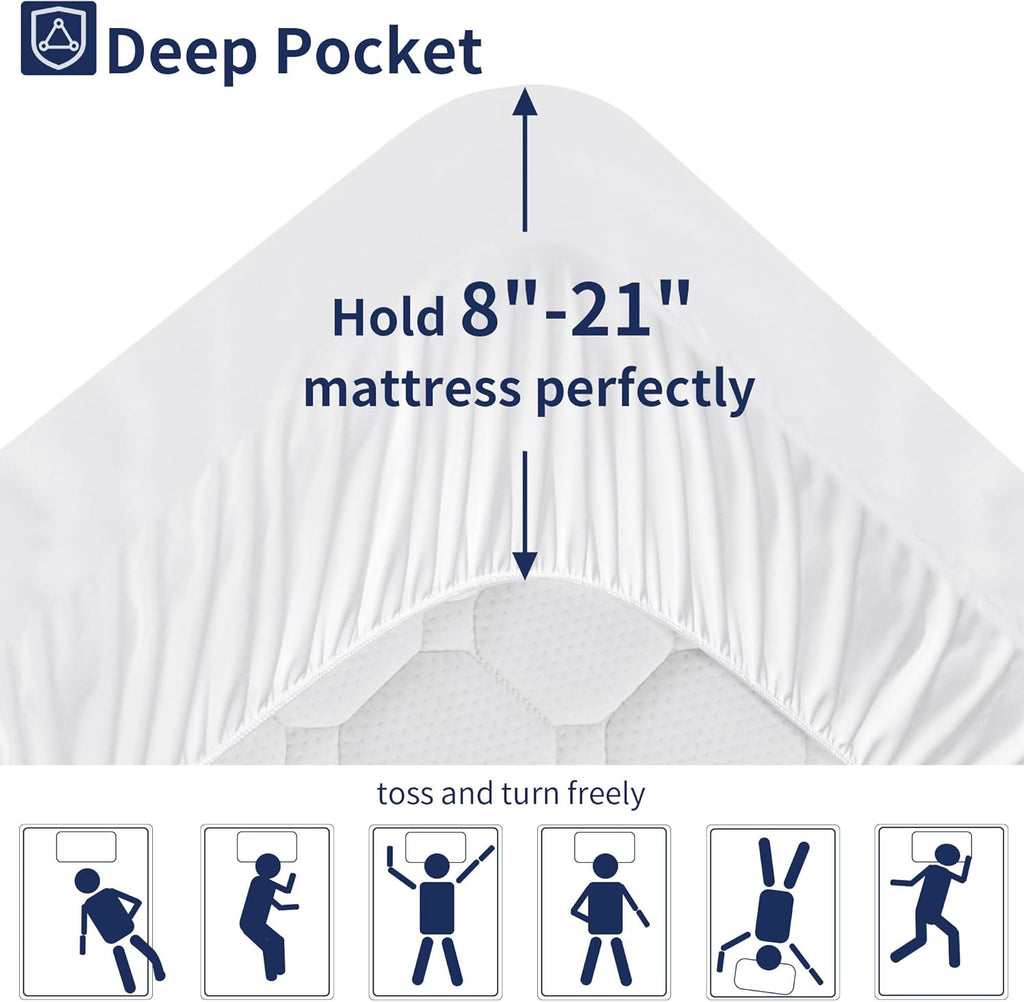 Mattress Topper California King Mattress Pad Cover Mattress Protector with 8-21 Inch Deep Pocket