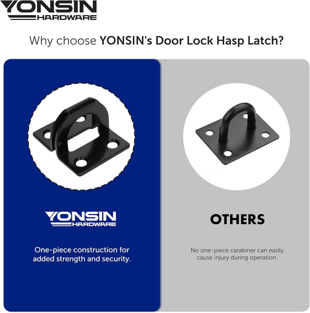 7-1/2" Door Padlock Safety Hasp Latch Heavy Duty, Door Hasp Clasp Lock Gate Shed Hasp Latch Lock
