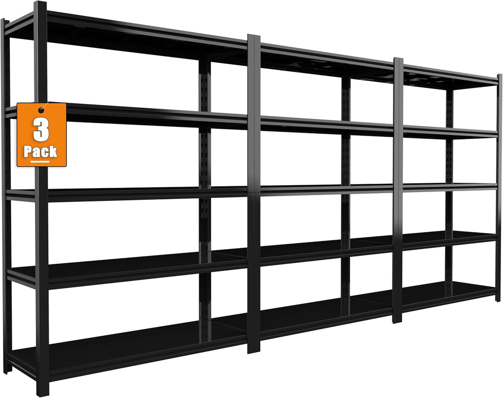 84“H Garage Shelving Heavy Duty Storage Shelves 3000 LBS Adjustable 5 Tier Metal Shelving Uints and