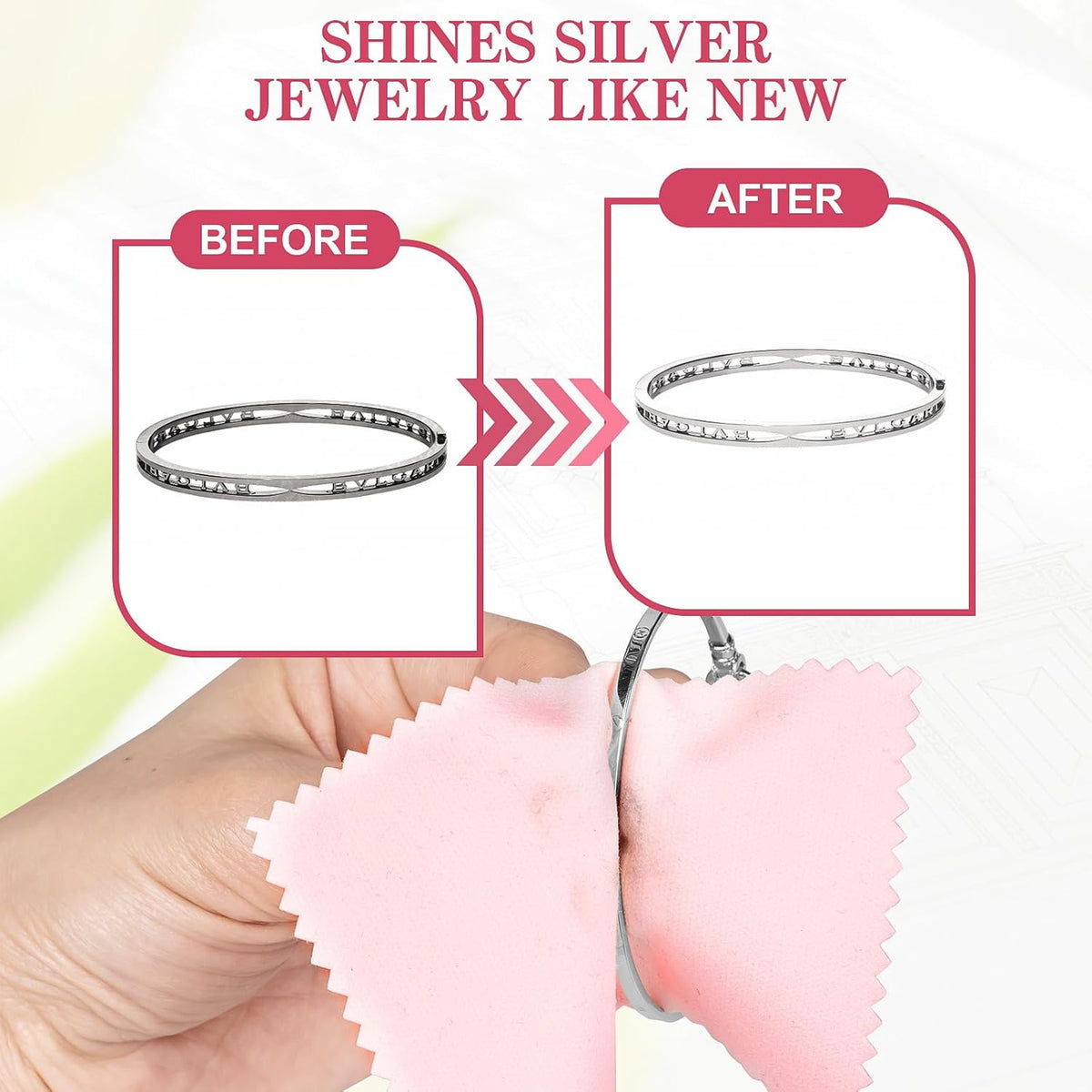 28 Pcs Jewelry Polishing Cloth for Sterling Silver Jewelry, Pink Cleaner Cloth for Rings, Includes