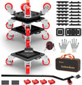 Furniture Dolly 5 Wheels Heavy Duty with Removable Side Guards,3307 Lbs Capacity,360° Rotating