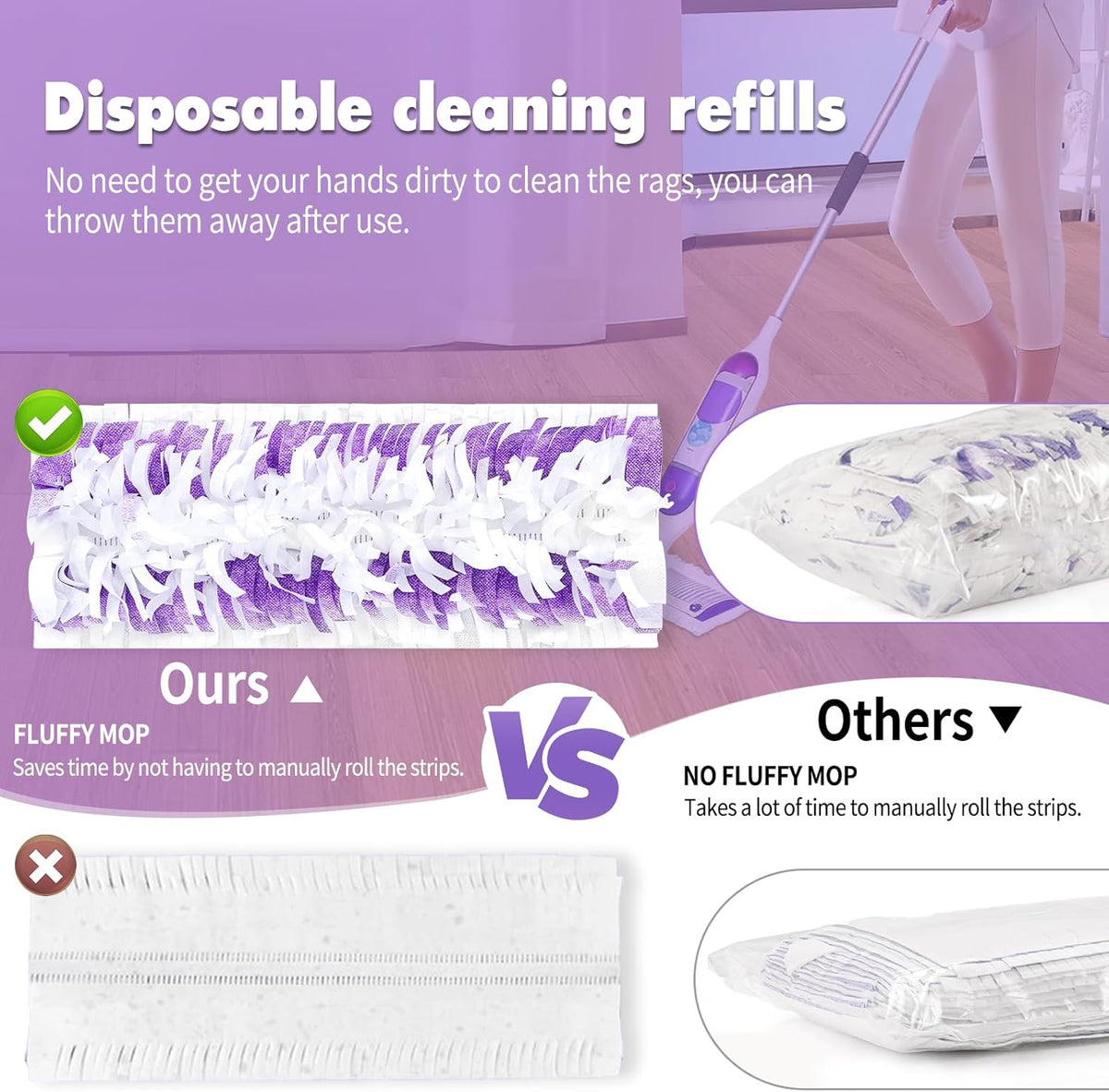 25 Count Power Mop Pads Refills for Swiffer Power Mop Pads,Compatible with Swiffer Power Mop