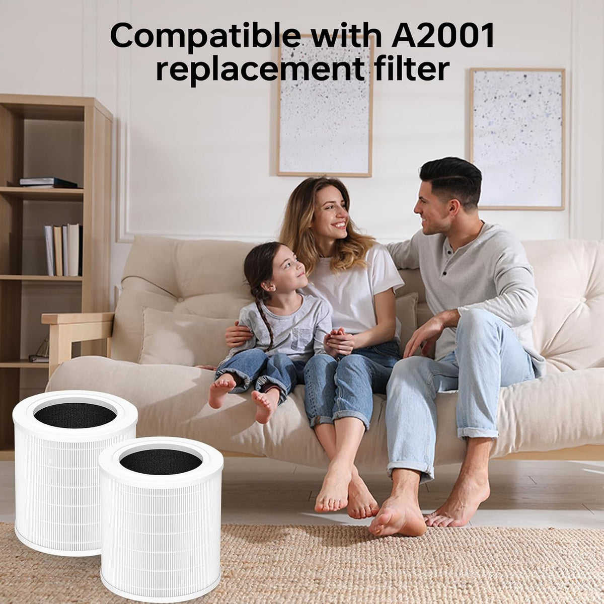 A2001 replacement filter, 3-in-1 True air purifier A2001 replacement part, compatible with par