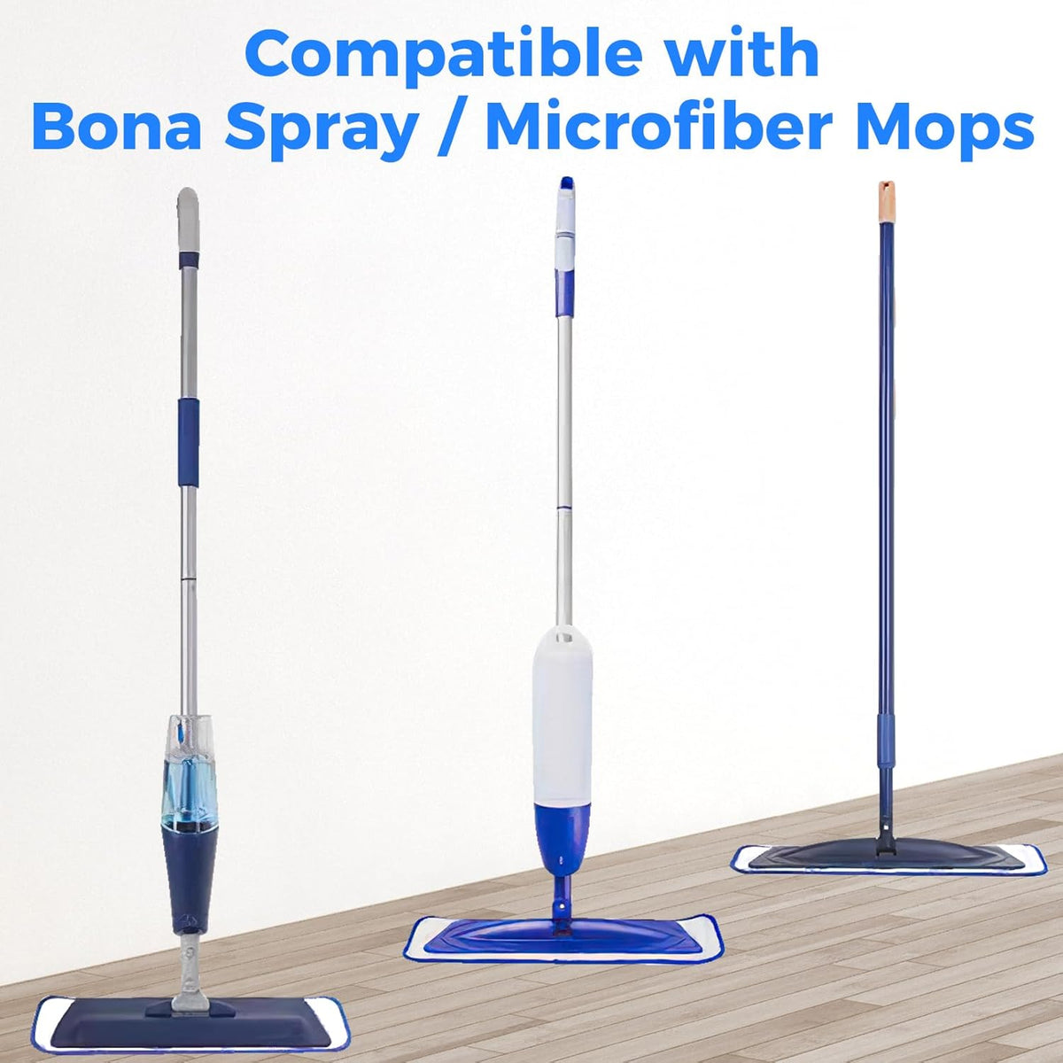 4-Pack Microfiber Cleaning Pads, 18-Inch Microfiber Mop Pads Compatible with Bona Mop, Washable and