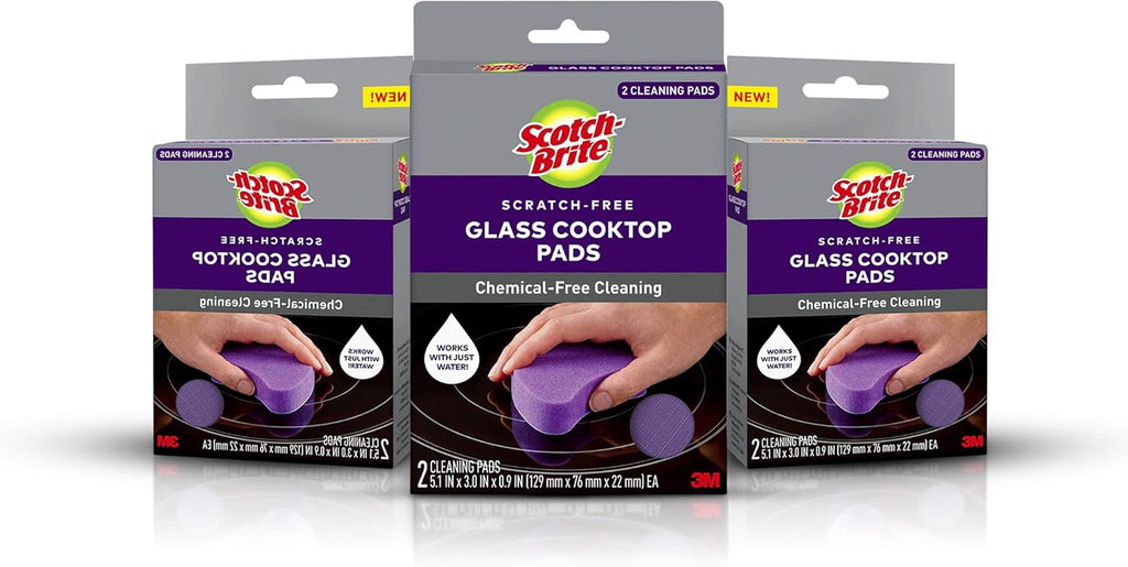 Scotch-Brite Glass Cooktop Pads, Scratch-Free & Non-Abrasive Scrubbers for Glass or Ceramic