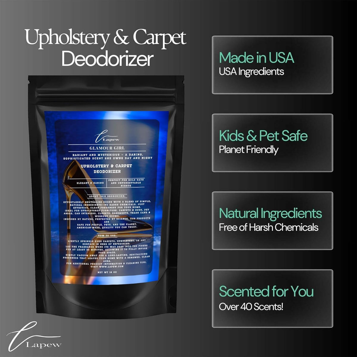 Glamour Girl Carpet Freshener Powder 16 oz | Powerful Odor Eliminator for Home | Upholstery
