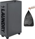 DOKEHOM 29-Inches Enlarged Slim Laundry Basket with Removable Wash Bag on Wheels, Collapsible
