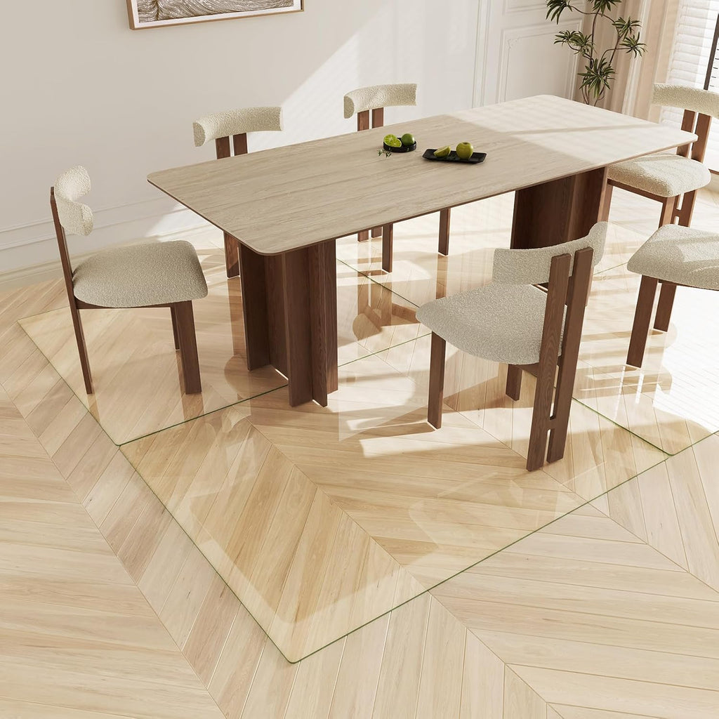 Koonmi Tempered Glass Chair Mat 45"x53" - Premium Office Chair Mat for Hardwood Floors & Low-Pile